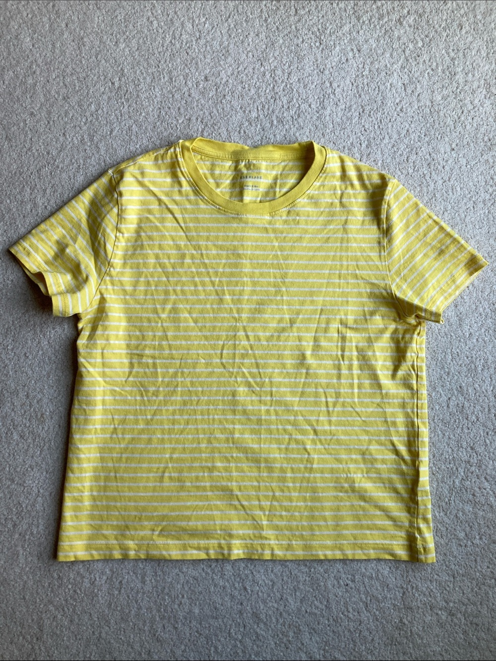 Everlane organic cotton striped yellow tee